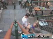 Blonde french gf fucked outside by the stairs 3 by RealFrenchGF