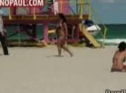 Big titties exposed on the beach