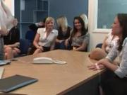 Cfnm office slags humiliate bossman