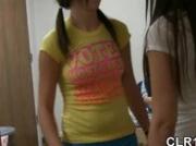 Girl plays with two dicks