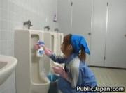 Beautiful maintenance worker is in the mens toilet 3 by PublicJapan