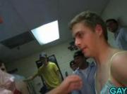 Queuing up for a gay dick suck
