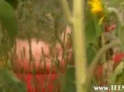 Outdoor italian masturbation in fields