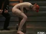 Sexy girl arrested for masturbating and gets bound