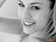 Blonde beauty and blue dildo