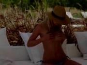 Blonde beauty rubbing cunt in fields