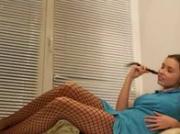 Sexy stockings on russian babysitter