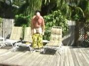 Daddy Chuck Plays With Himself And Some Sun Lotion