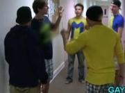 Gay party in a dark basement