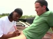 White guy enjoying sucking off from black gang dude