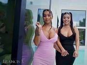 Outdoor Gangbang 9 Guys Fuck 2 Sluts in Lingerie with Anal and DP