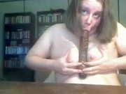Fat Amateur playing with a dildo