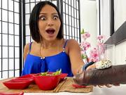 Big Tit Lesbian MILFs Sushi Glory Hole Experience - BBC Blowjob and Cute Asian Teen