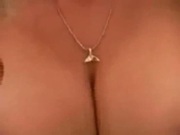 Blonde creams up her tits on webcam p77