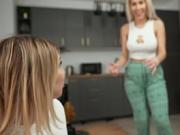 step family share a bed in hotel room! step mom's first 3some