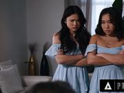 PURE TABOO Asian Stepsisters Lulu Chu & Kimmy Kimm Fulfill Their Stepdad's Doppelganger Fantasy