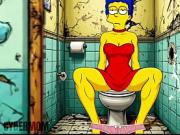 Married Housewife Gets Fucked In A Public Dirty Restroom&period; Cartoon&period; Simpsons Parody&period; Gloryhole
