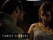 FAMILY SINNERS - Furious Stepdad Finds His Step Daughter Sneaking In Past Curfew And Teaches Her A Lesson With His Cock