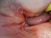 AMAZING INTERNAL POV. CAMERA INSIDE HER PUSSY WHILE I FILL HER WITH CUM