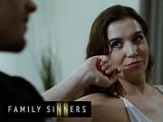 FAMILY SINNERS - Skinny Brunette Gets Talked Out Of Marriage After Step-Cousin Shows Off His Bedroom Skills