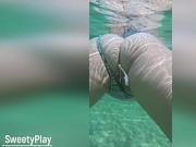 Multiple creampie underwater cum inside