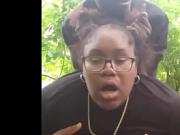 Fucking young thick big booty ebony slut out in public