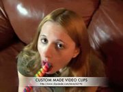 Lollipop licking teen