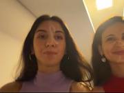 Two neighbors asked me to cum on their faces and went for a walk outside with cum on their faces