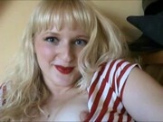 Busty German plays with a dildo