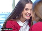 School Girl Besties Share Cock And Cum