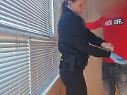 This bitch from the airport security was fucking around a lot, so I fucked her in mouth and pussy, rough and hardcore