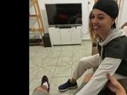 The lesbian neighbor fell face-first onto the cock&period;