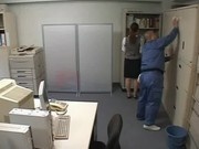 Businessgirl fucked by ugly janitor