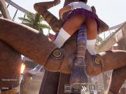 An ancient statue awakened and began to fuck Lara in an arena with 1&comma;000 spectators&period; 3D Hentai Game
