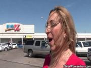 Busty milf Savannah Jane gets picked up from the mall for a fuck fest