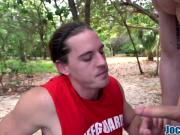 Hot jock gets to bang horny lifeguard outdoors