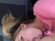 Ponytailed teen loves blowjob and sperm