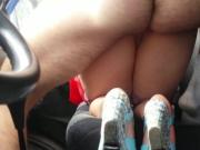 Horny cougar from work fucked in the car