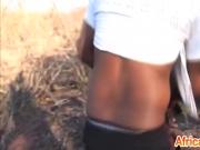Busty African Slave Forced To Give Head Outdoors
