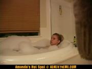 Gorgeous Young Girl Amanda Rubs Waxed Beaver In The Shower