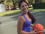 Latina gf blows cock after losing bet