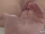Asian amateur gets fingered then sucks a big dick