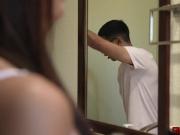 Stepmom hops on top and greases up her stepsons cock