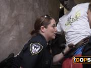 Horny MILFs are banging a black criminal they just arrested!