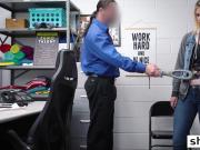 Dirty blonde teen got fucked by a dirty security guy