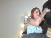 Beautiful redhead teen cam girl posing
