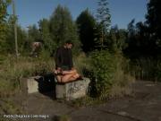 Little Romanian anal public banged