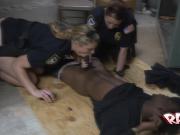 Black criminal was apprehended after cumming in her wet pussy.