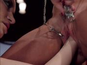 Busty domme makes slaves rough fuck