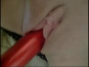 Dirty Whore Stuffs Dildo Into Vagina